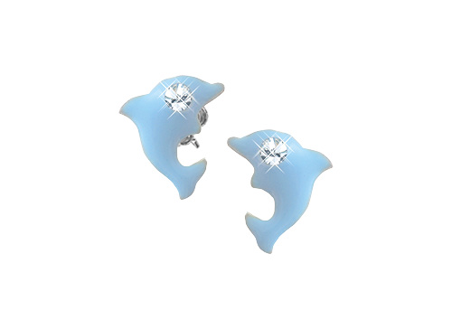 SCOUT Ohrschmuck silber, blau, Glitzerstein