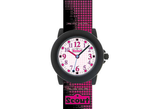 SCOUT Armbanduhr pink-lila-schwarz