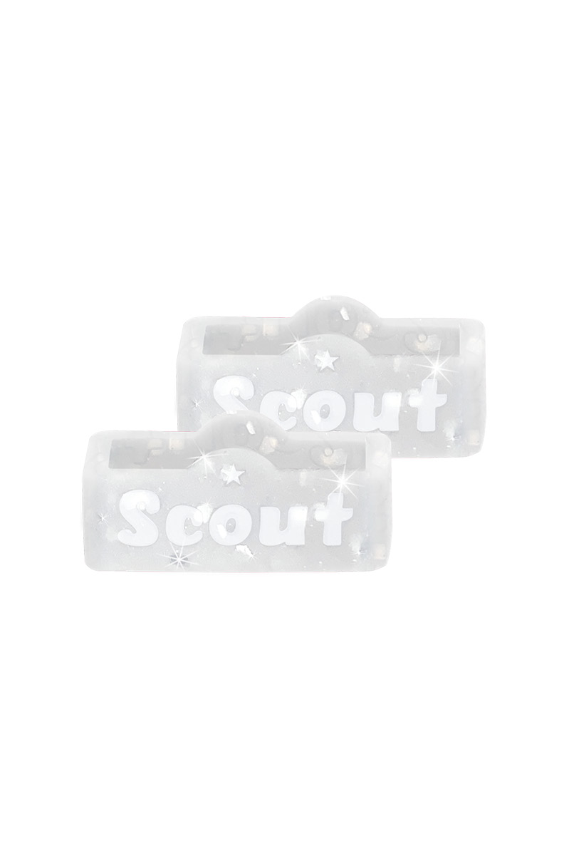 SCOUT SCHLAUFEN FÜR KUNSTLEDERBÄNDER / TRANSPARENT GLITTER / 2-er SET	