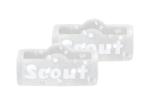 SCOUT SCHLAUFEN FÜR KUNSTLEDERBÄNDER / TRANSPARENT GLITTER / 2-er SET	