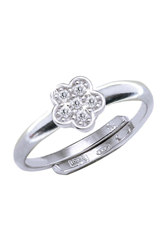 Scout Ring 925/- Sterling Silber rhodiniert Blume Zirkonia