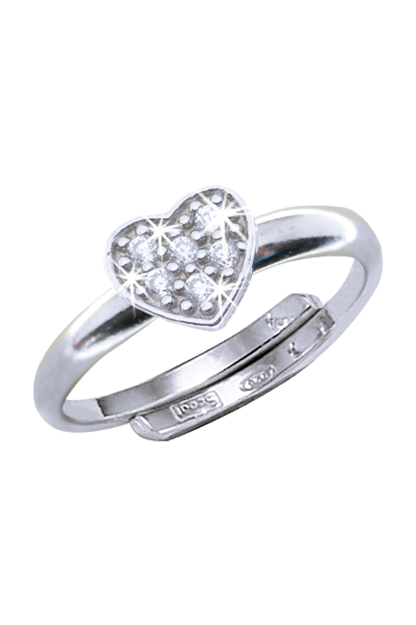 Scout Ring 925/- Sterling Silber rhodiniert Herz Zirkonia