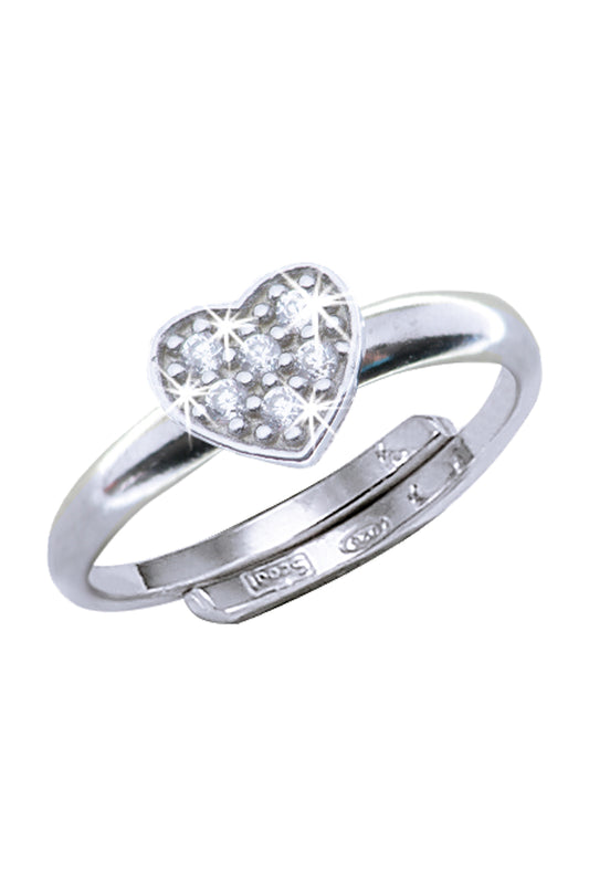 Scout Ring 925/- Sterling Silber rhodiniert Herz Zirkonia