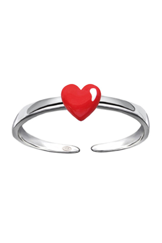 Scout Ring 925/- Sterling Silber rhodiniert Herz rot