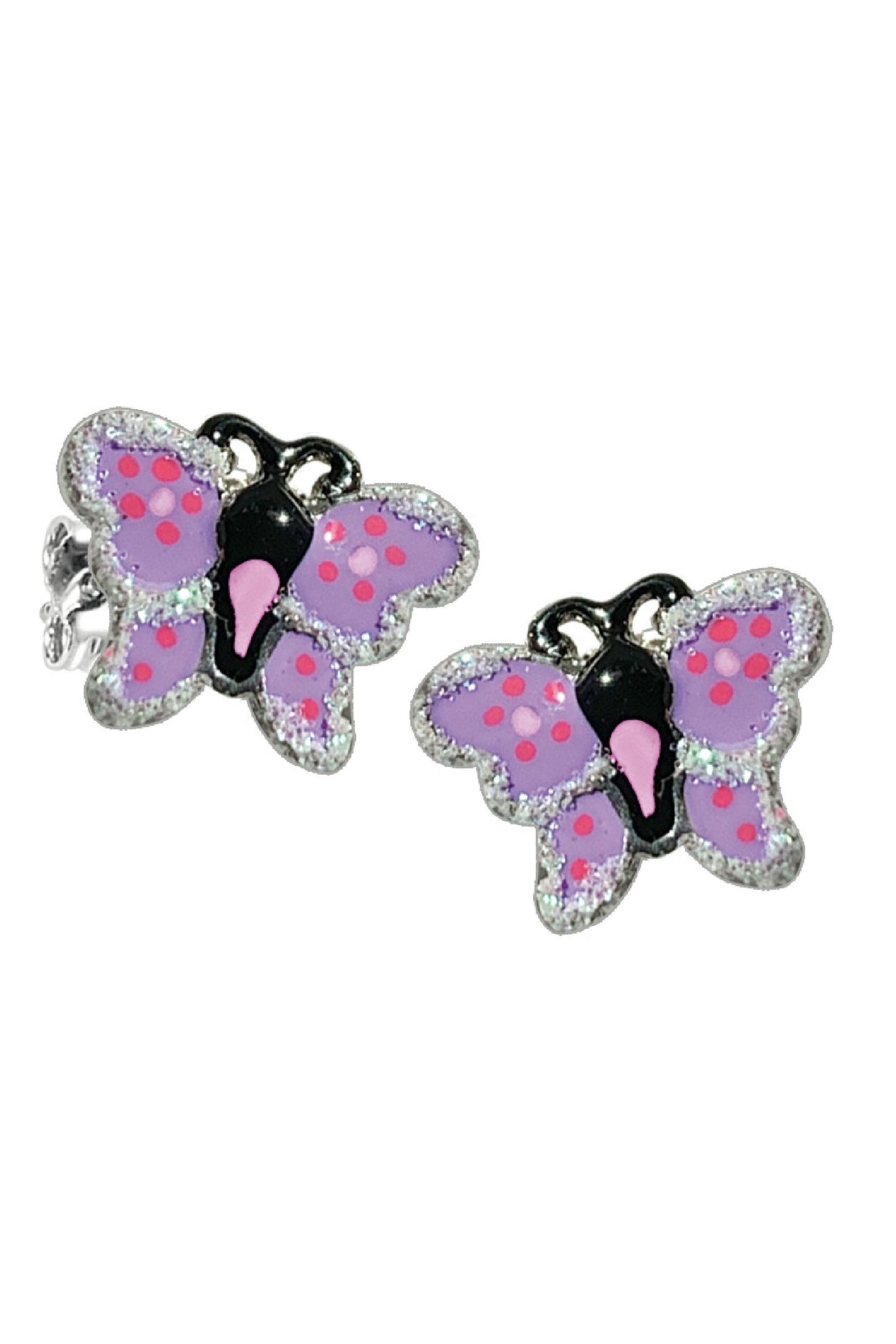 Scout Ohrstecker Silber 925 rhodiniert mit lila Schmetterling-Motiv