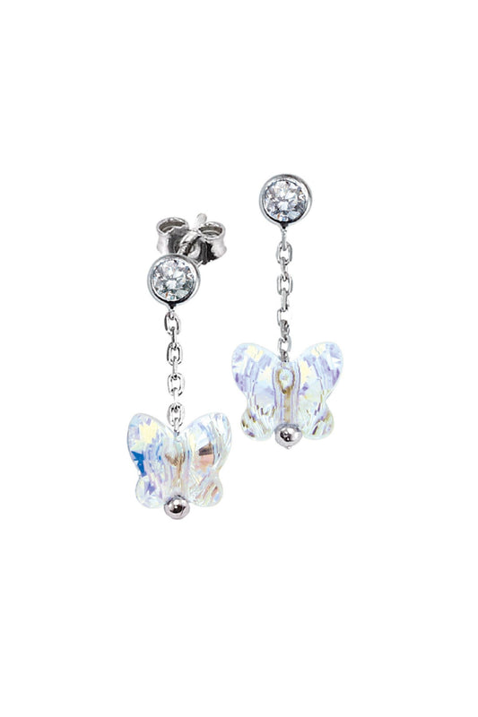 Scout Ohrstecker Silber 925 rhodiniert 20mm lang mit Schmetterling-Motiv aus Kristall