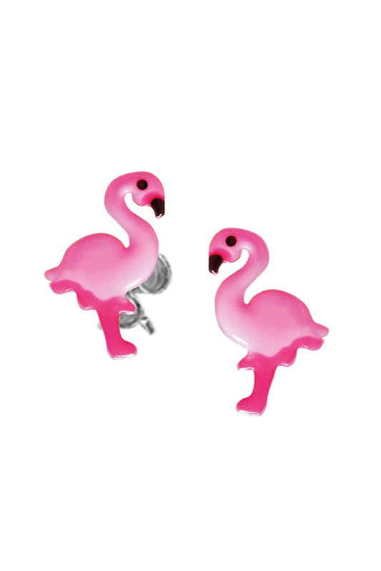 Scout Ohrstecker Silber 925 rhodiniert mit pinkem Flamingo-Motiv