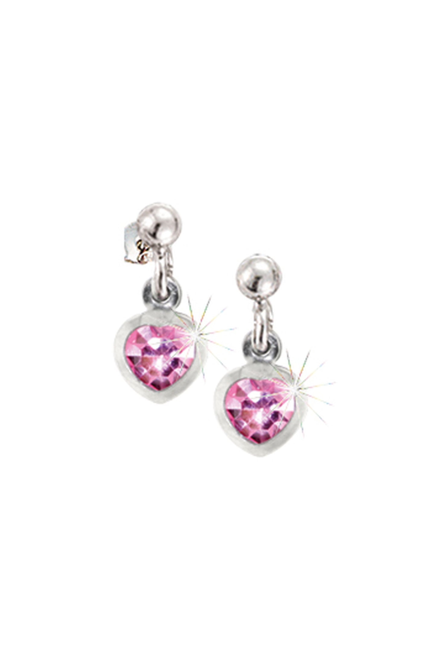 Scout Ohrhänger 925/- Sterling Silber rhodiniert Herz rosa Kristall