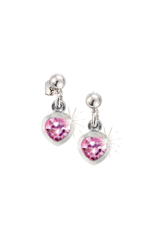 Scout Ohrhänger 925/- Sterling Silber rhodiniert Herz rosa Kristall