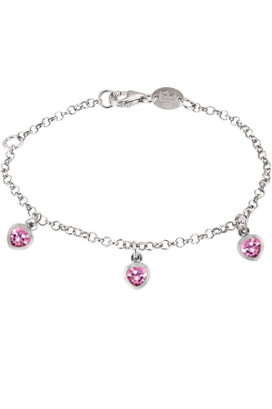 Scout Armband 925/- Sterling Silber rhodiniert Herz Zirkonia rosa