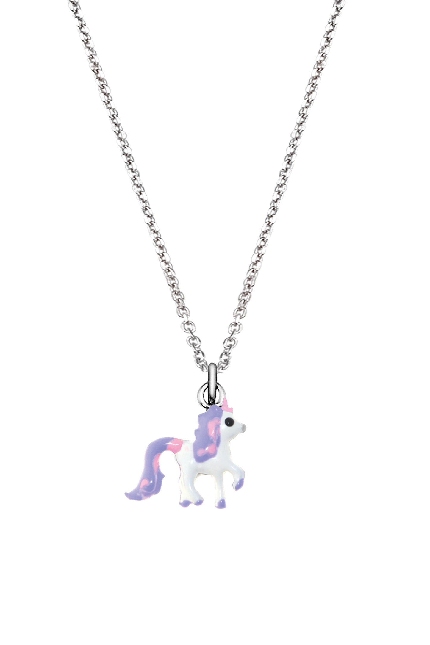 Scout Anhänger mit Kette 925/- Sterling Silber rhodiniert Einhorn lila/pink