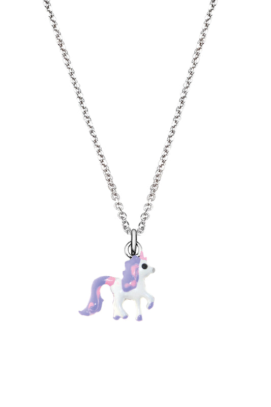 Scout Anhänger mit Kette 925/- Sterling Silber rhodiniert Einhorn lila/pink