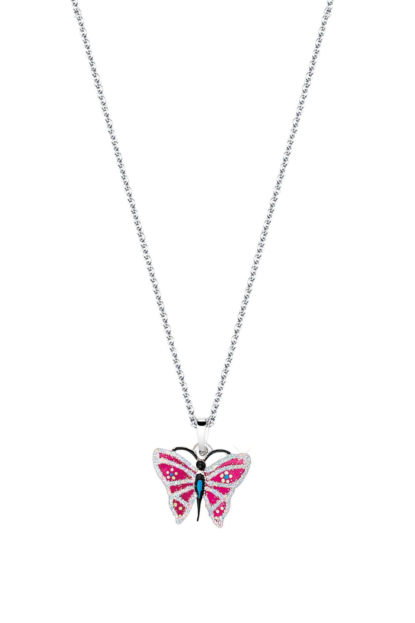 Scout Anhänger mit Kette 925/- Sterling Silber rhodiniert Schmetterling pink