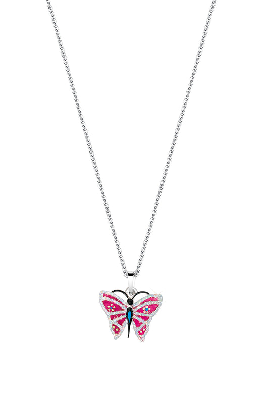 Scout Anhänger mit Kette 925/- Sterling Silber rhodiniert Schmetterling pink