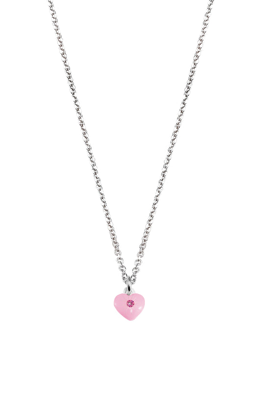 Scout Anhänger mit Kette 925/- Sterling Silber rhodiniert Herz rosa Kristall