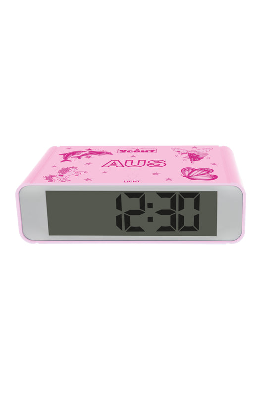 Scout Wecker digital "The Digi Clock" mit rosa pinkem Gehäuse und beleuchteter Anzeige