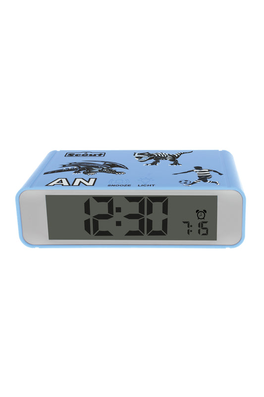 Scout Wecker digital "The Digi Clock" mit blauem Gehäuse und beleuchteter Anzeige