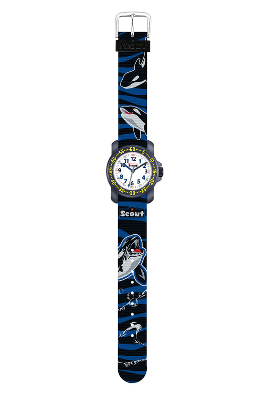 Scout Kinderuhr Serie Action Boys Orca blau und schwarz