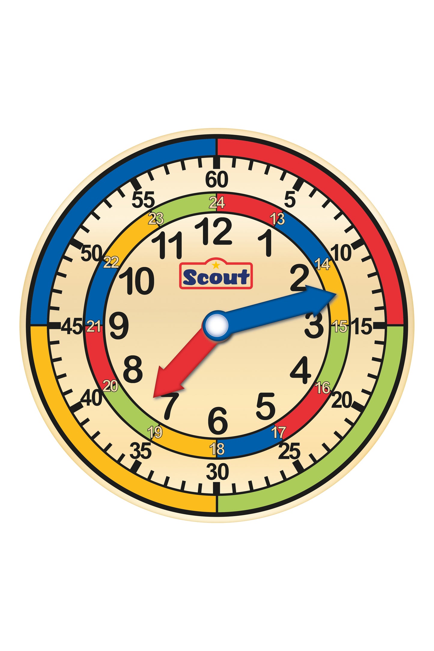 Scout Lernuhr blau,rot,grün und gelb