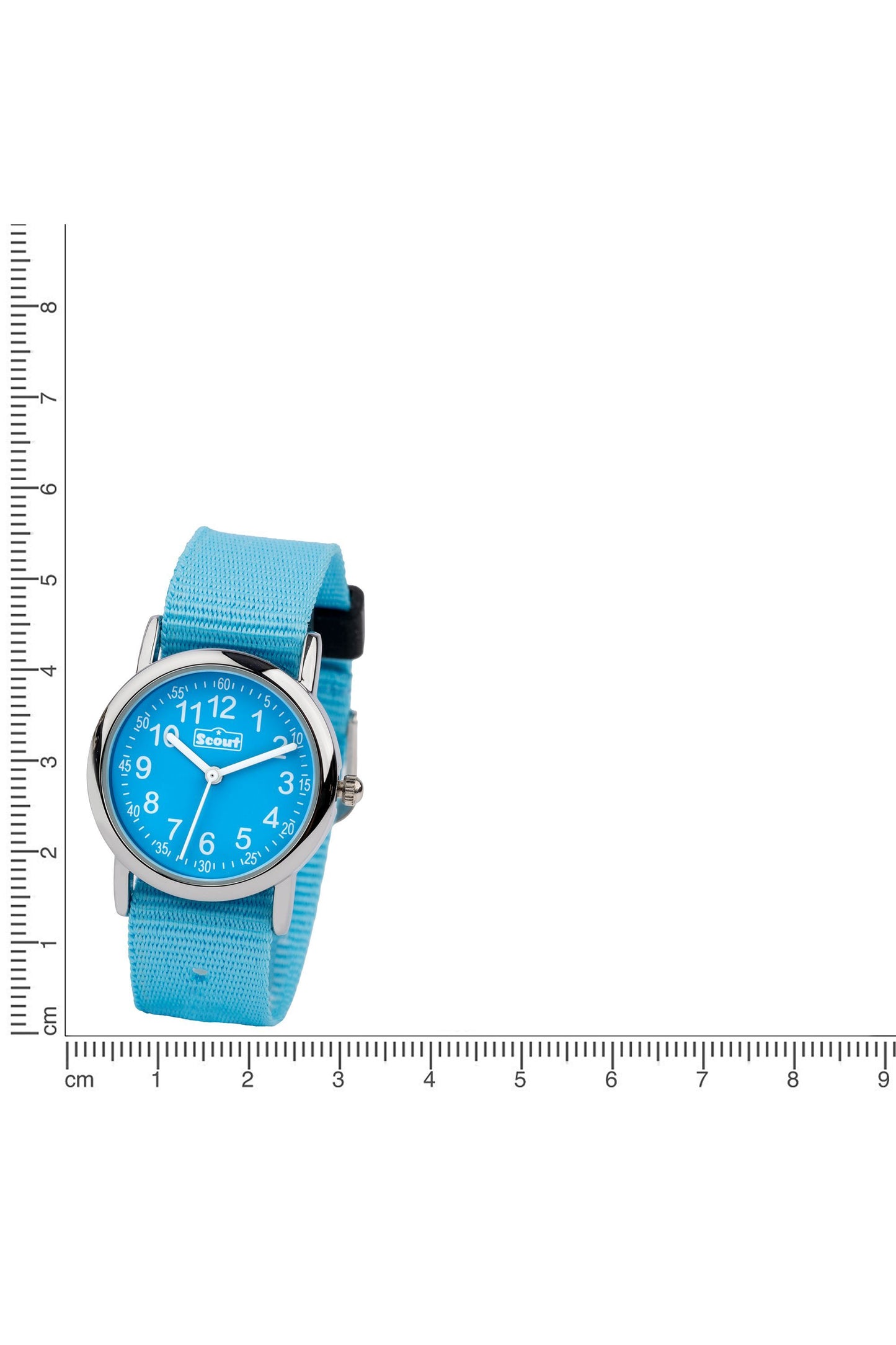 Scout Kinderuhr analog aus der Serie "Start up" mit hellblauem Textilband und Quarzwerk, wasserdicht bis 5bar