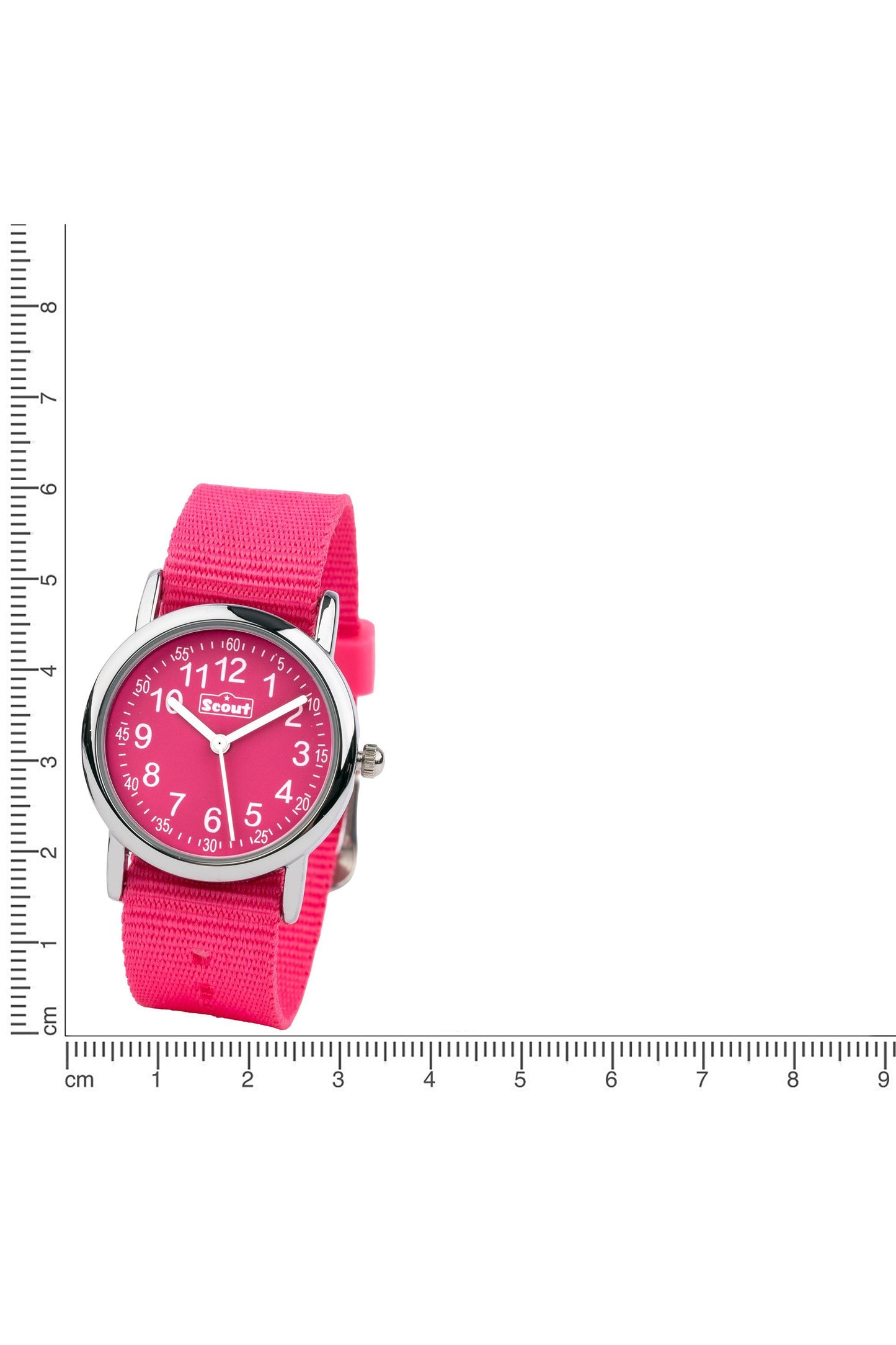 Scout Kinderuhr analog aus der Serie "Start up" mit pinkem Textilband und Quarzwerk, wasserdicht bis 5bar
