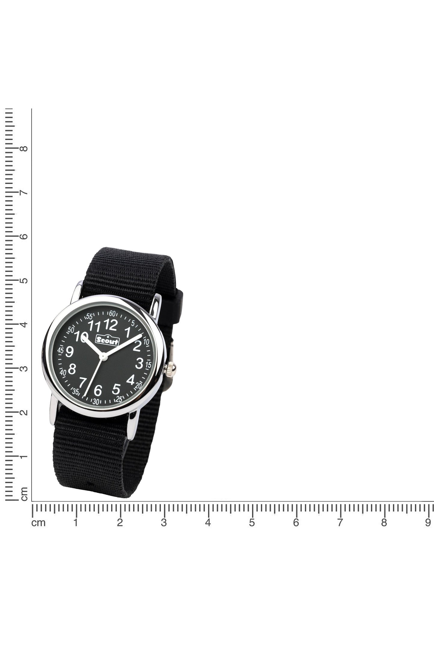 Scout Kinderuhr analog aus der Serie "Start up" mit schwarzem Textilband und Quarzwerk, wasserdicht bis 5bar