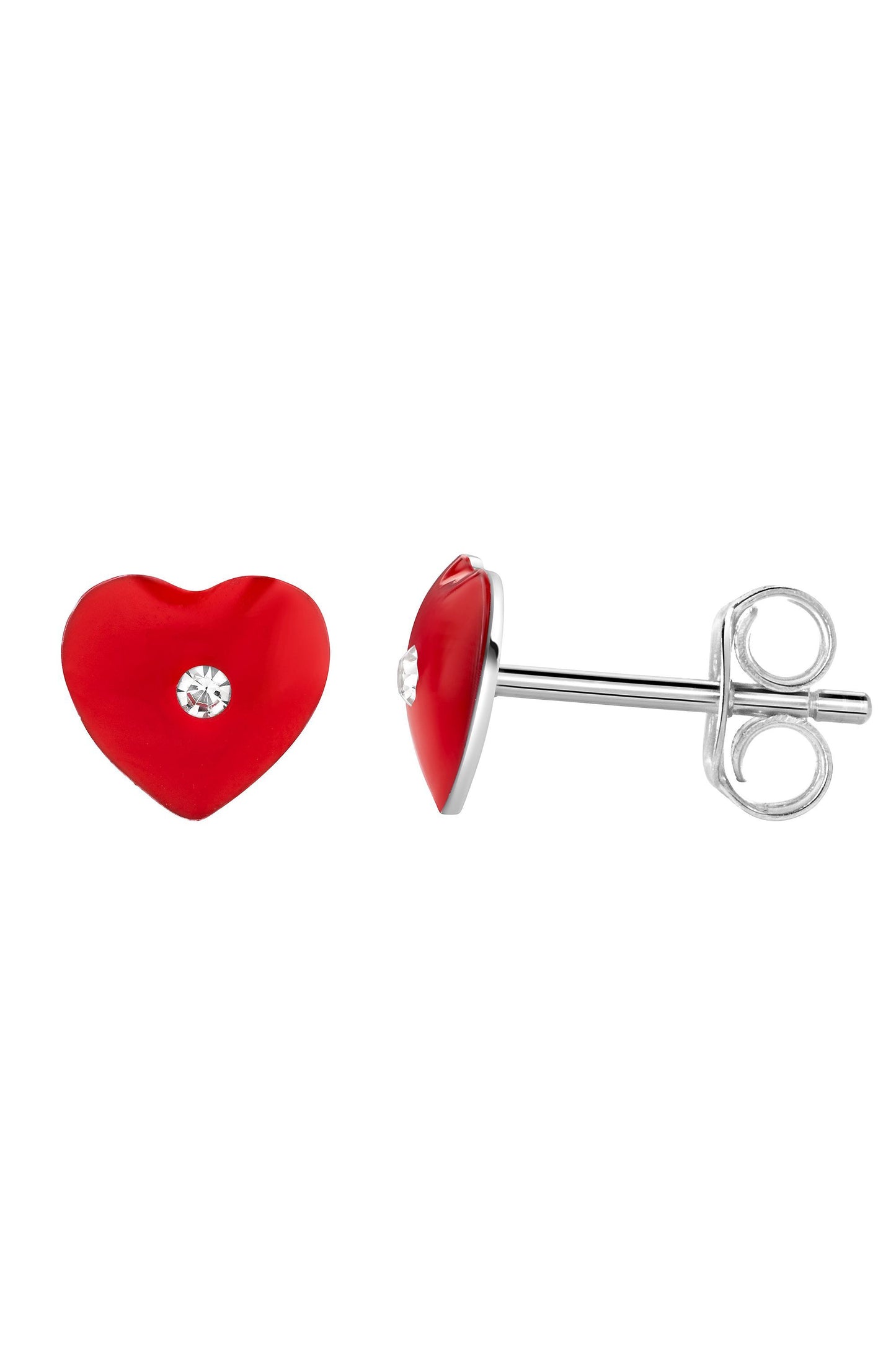 Scout Ohrstecker 925/- Sterling Silber rhodiniert Herz rot Zirkonia