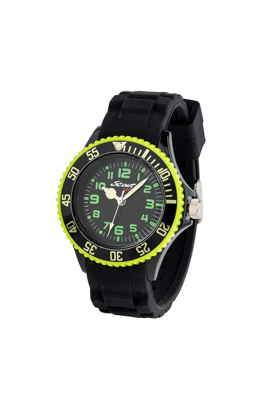 Scout Kinderuhr „The Scout“ mit schwarzem Silikonarmband und Quarzwerk