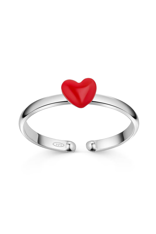 Scout Ring 925/- Sterling Silber rhodiniert Herz rot