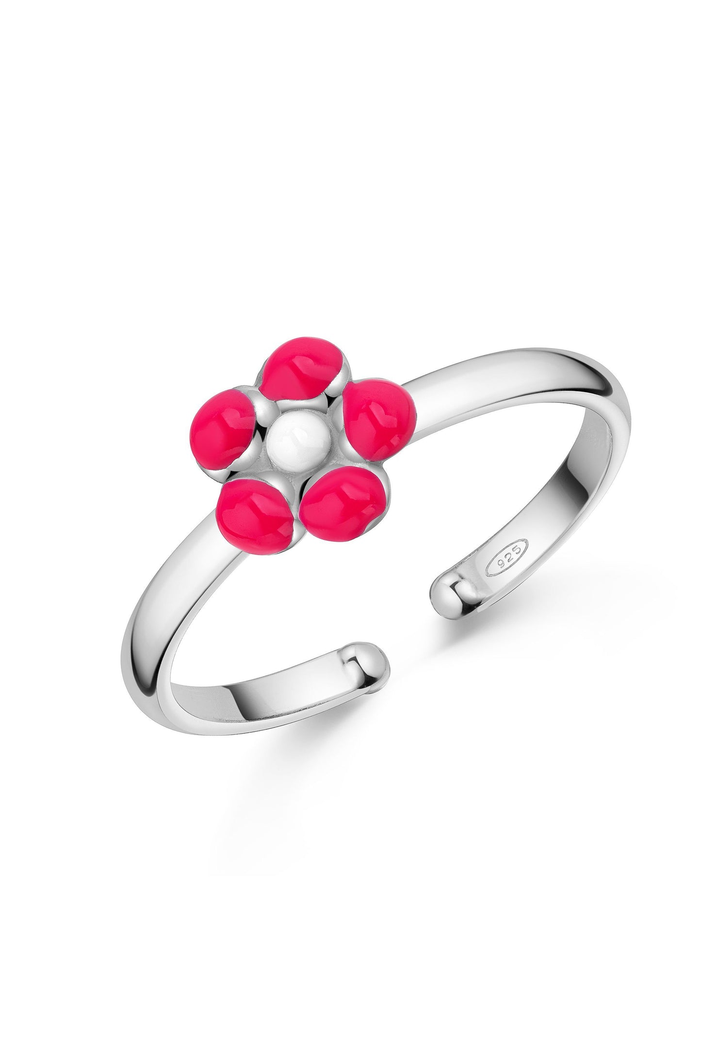 Kinder Ring mit Blüten Motiv in Weiß und Pink von Scout aus 925 Sterling Silber
