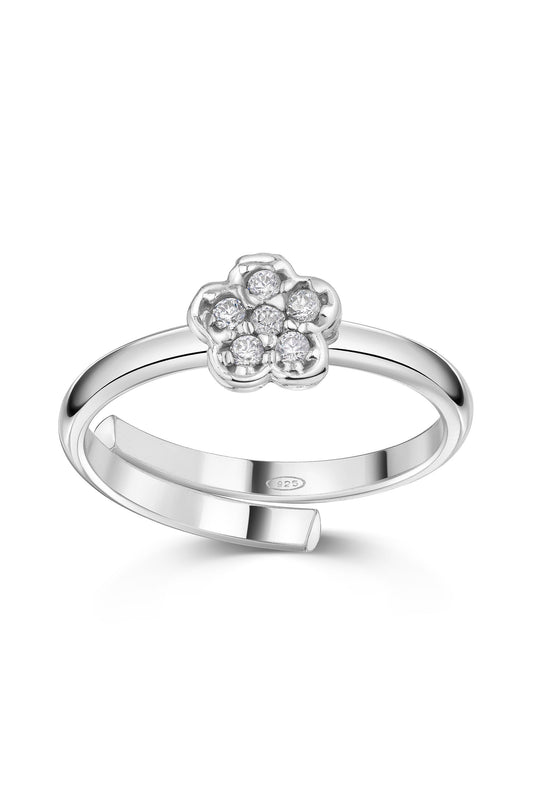 Scout Ring 925/- Sterling Silber rhodiniert Blume Zirkonia