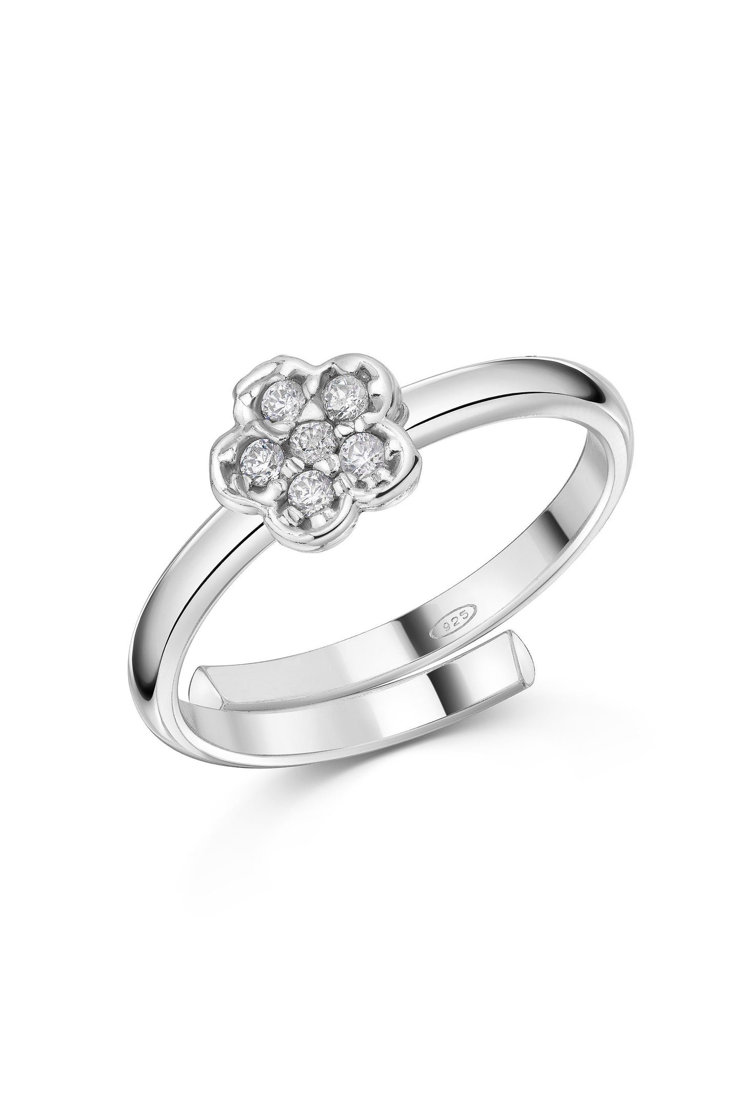 Kinder Ring mit Blumen Motiv aus 925 Sterling Silber von Scout mit Zirkonia
