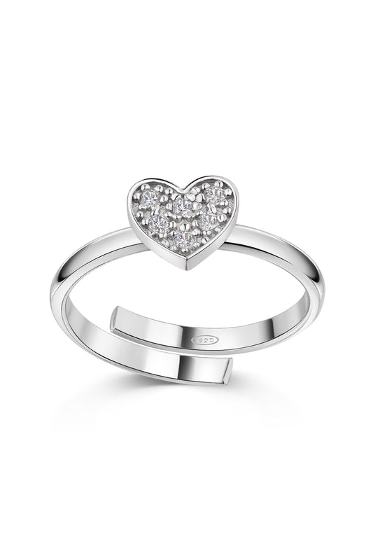 Scout Ring 925/- Sterling Silber rhodiniert Herz Zirkonia