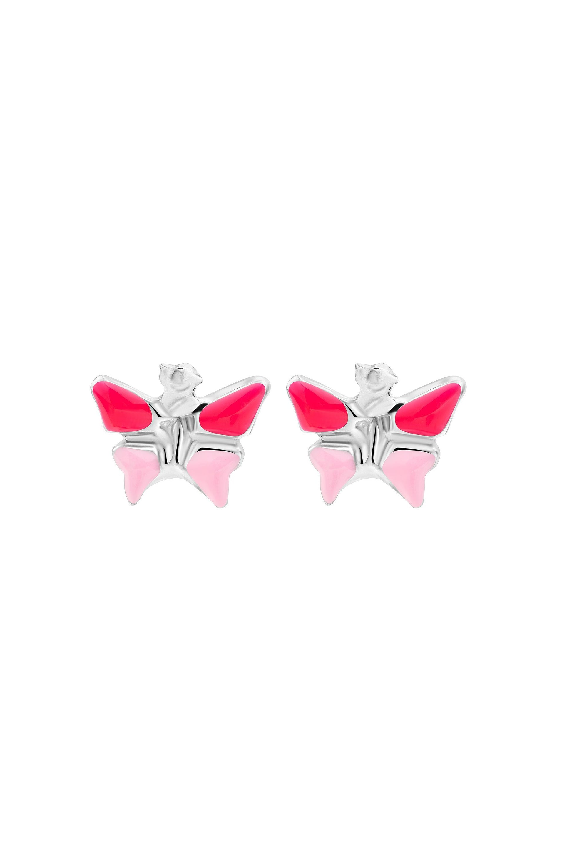 Rhodinierte Scout Ohrringe mit buntem Schmetterling aus 925 Sterling Silber