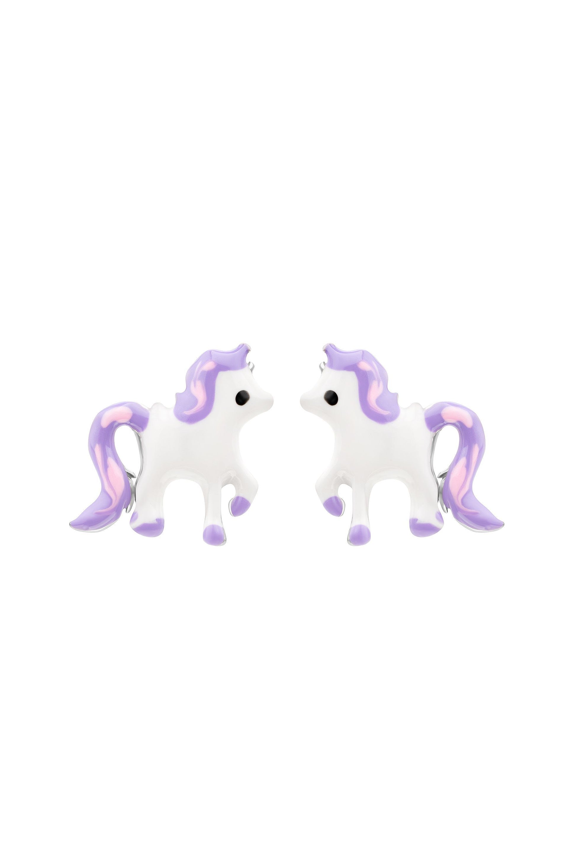 Kinder Ohrstecker mit Einhorn Motiv von Scout aus 925 Sterling Silber in Lila und Pink