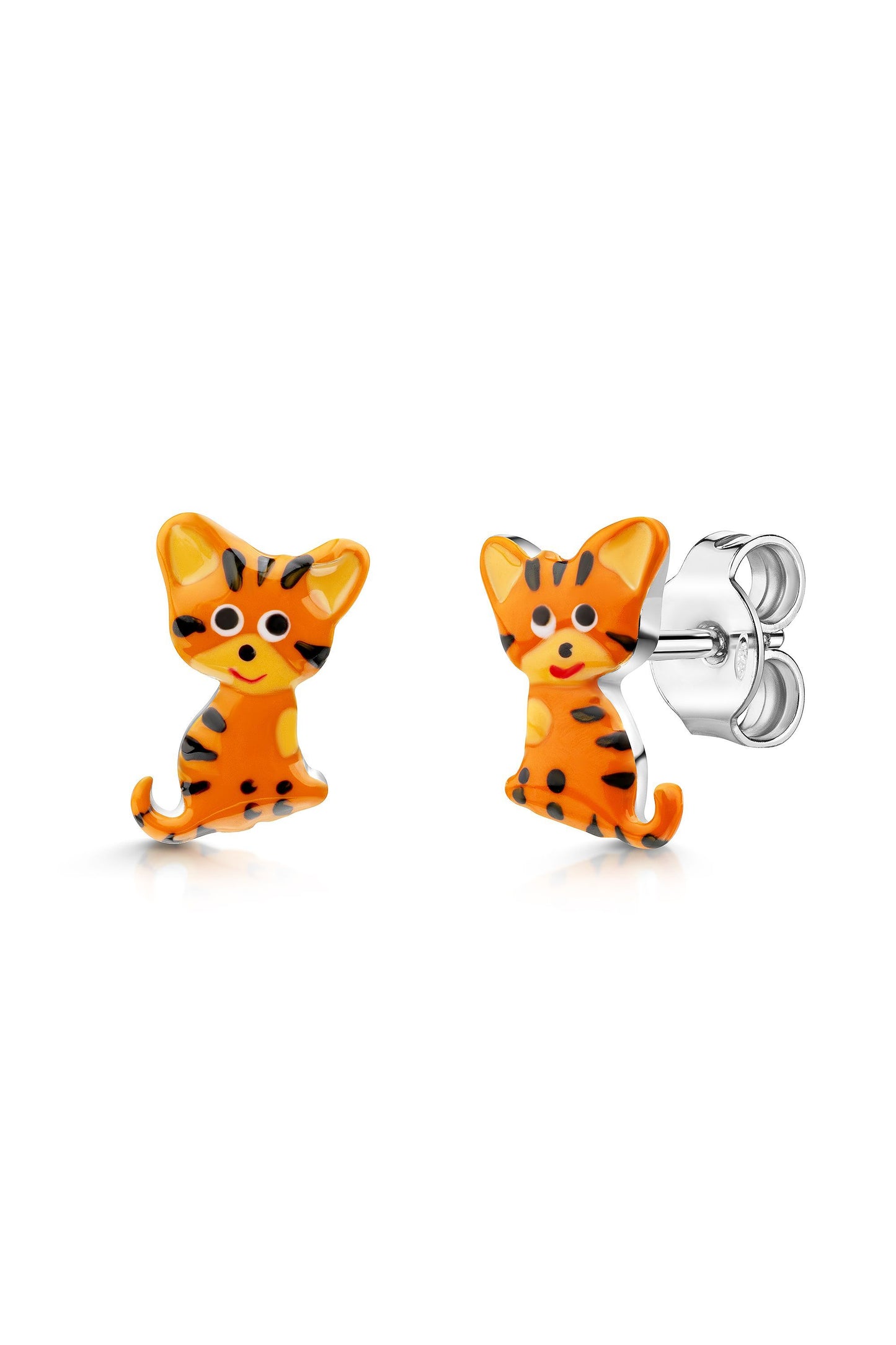 Scout Ohrstecker mit Tiger Motiv aus 925 Sterling Silber rhodiniert