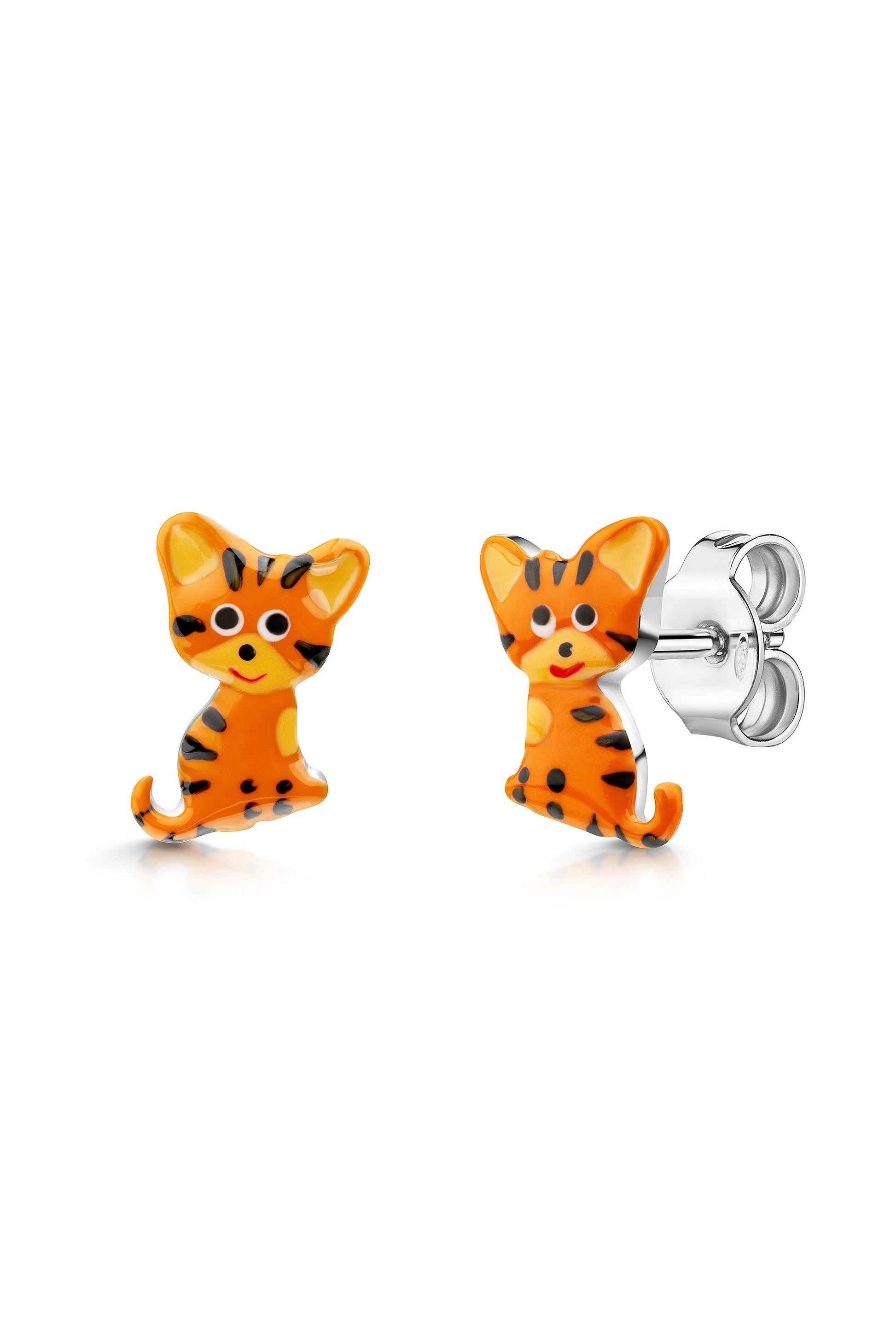 Scout Ohrstecker mit Tiger Motiv aus 925 Sterling Silber rhodiniert