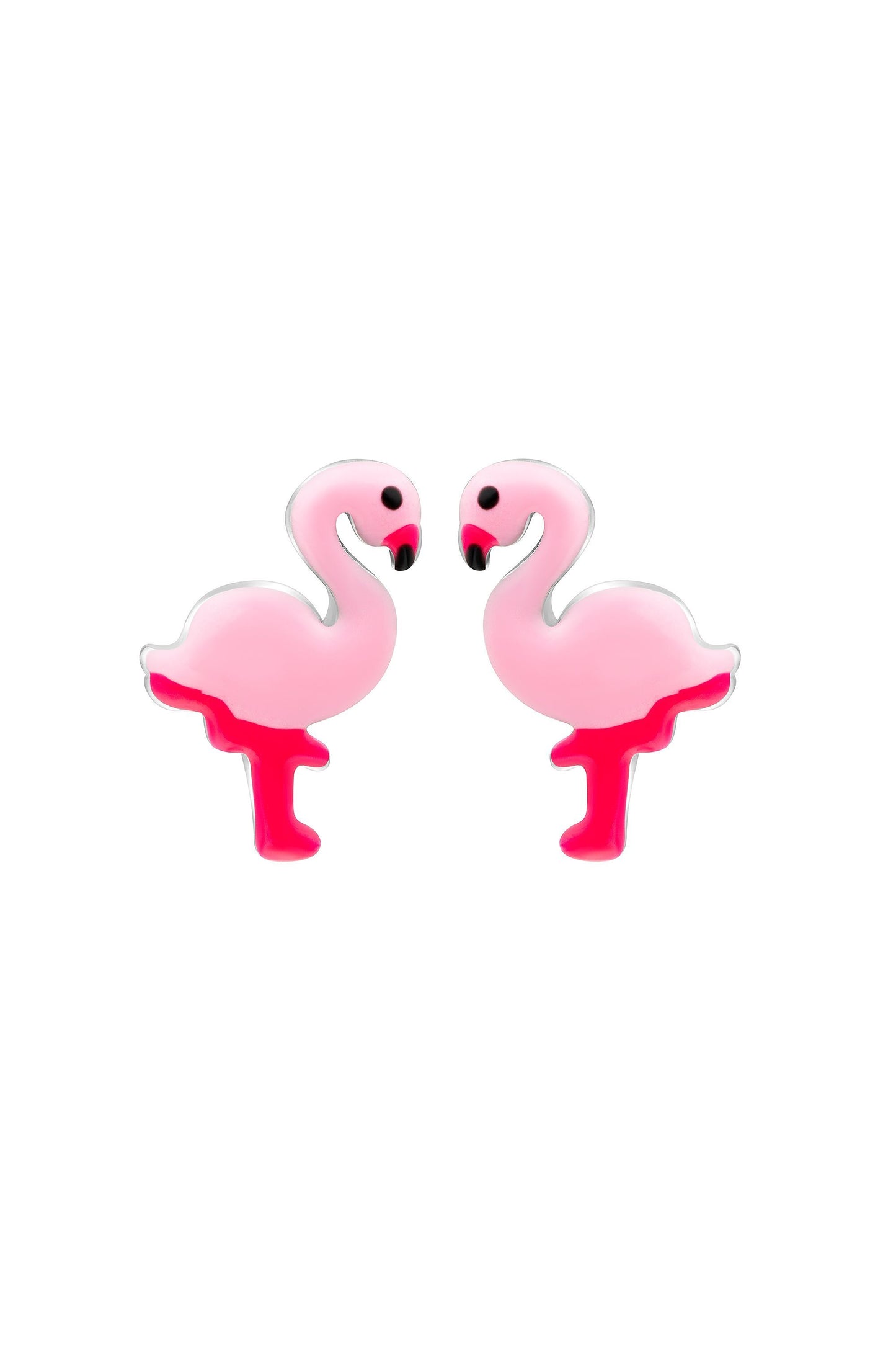 Rhodinierte Scout Ohrringe mit Flamingo Motiv in Pink aus 925 Sterling Silber