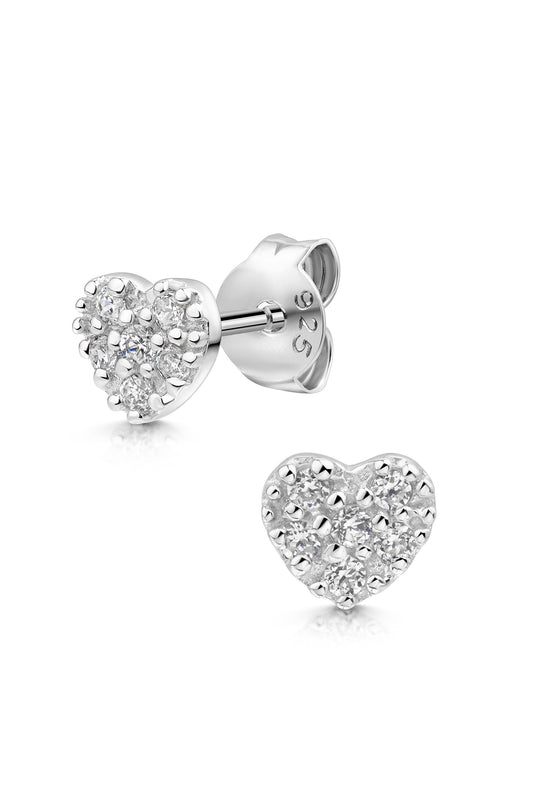 Scout Ohrstecker 925/- Sterling Silber rhodiniert Herz Zirkonia weiß