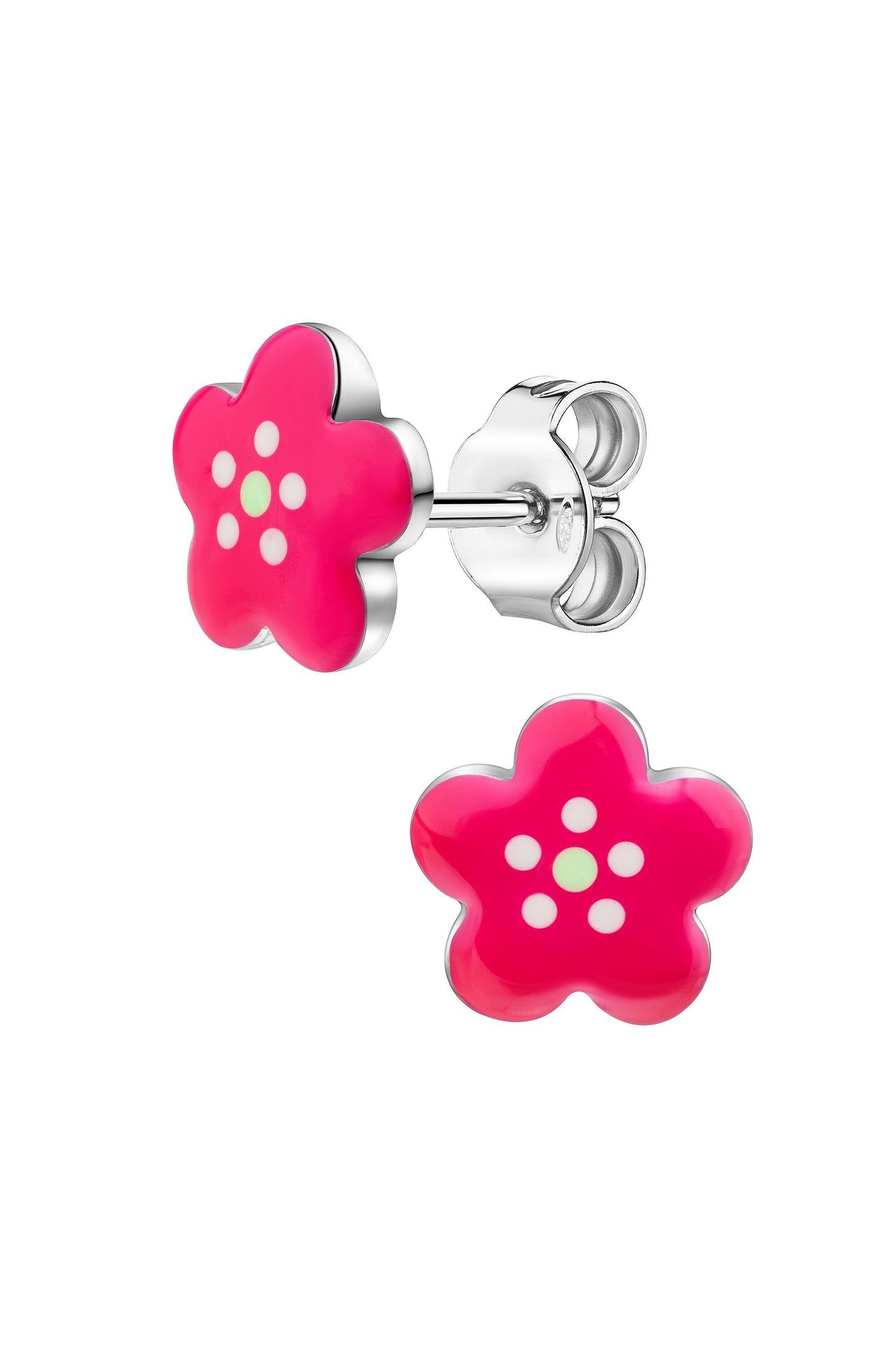 Scout Ohrstecker Blume aus 925 Sterling Silber rhodiniert in Pink