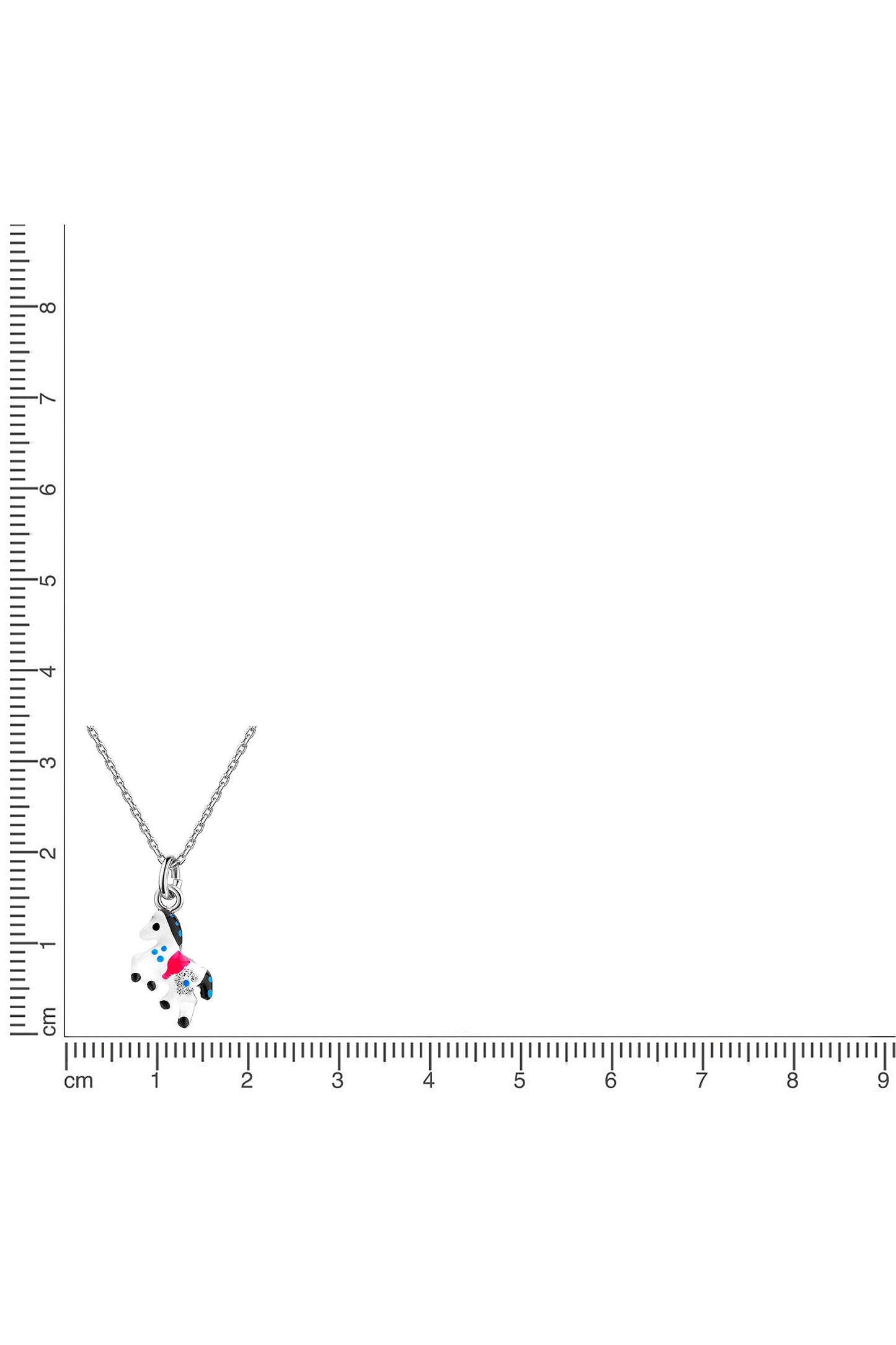 Scout Anhänger mit Kette 925/- Sterling Silber rhodiniert Pferd weiß/schwarz