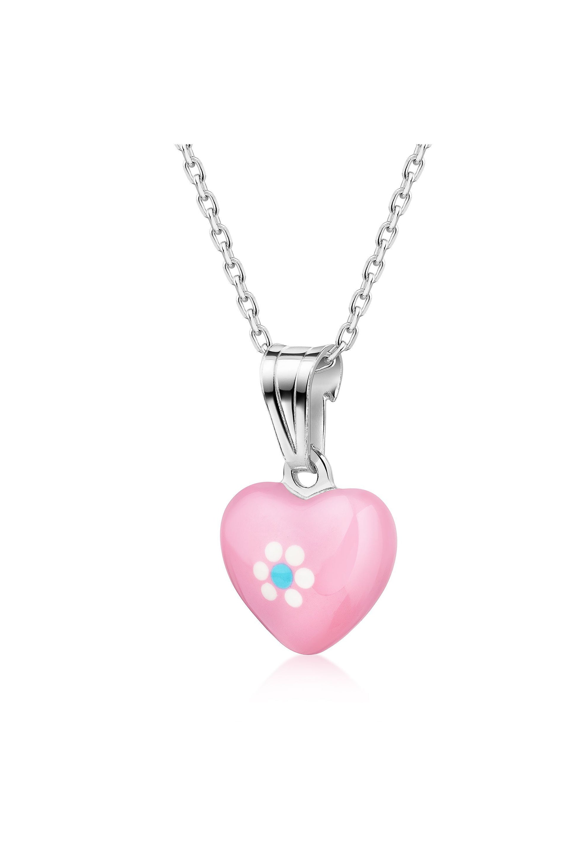Scout Herz Anhänger mit Kette aus 925 Sterling Silber rhodiniert in Rosa