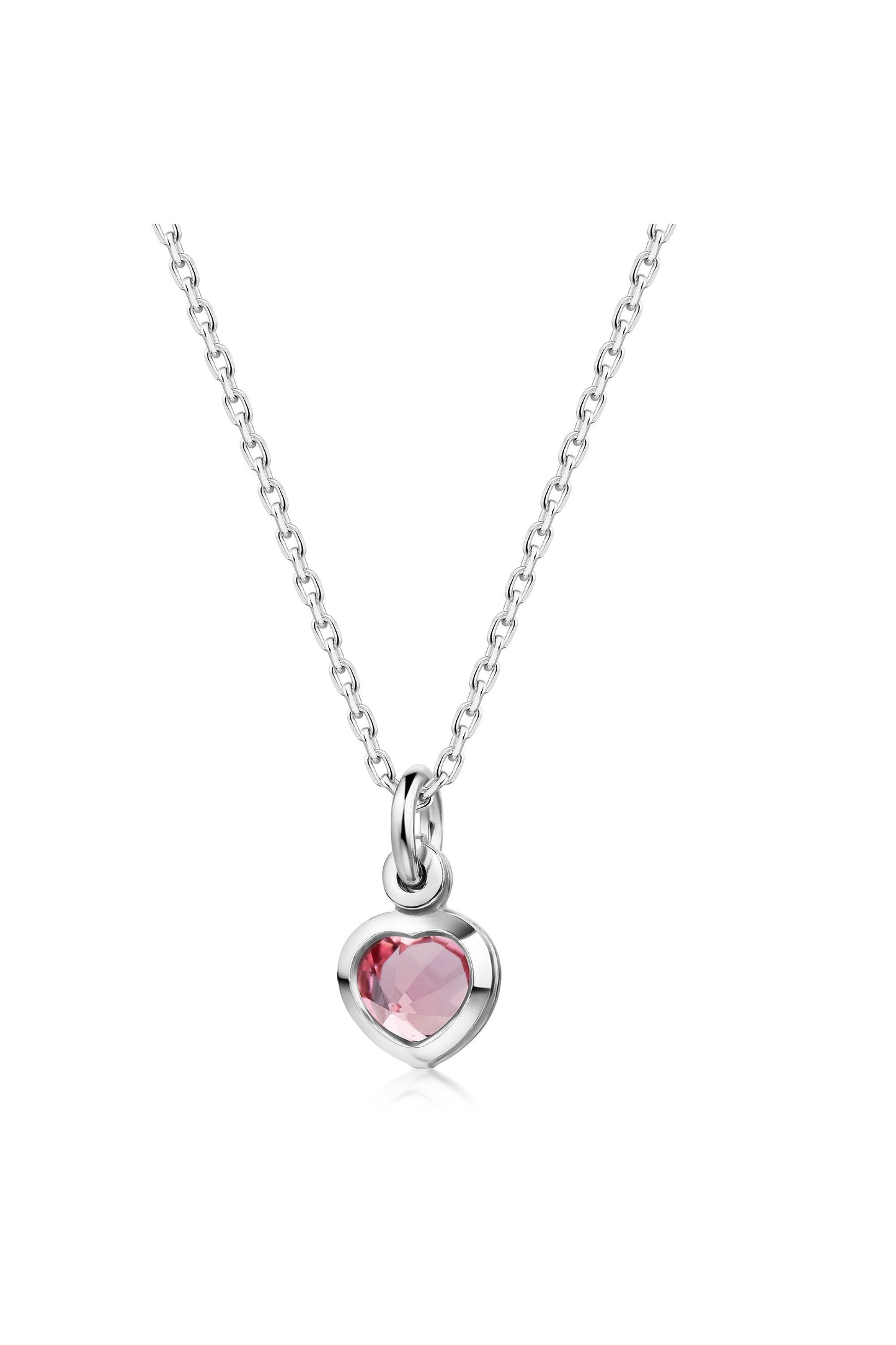 Scout Anhänger mit Kette 925/- Sterling Silber rhodiniert Herz Kristall rosa
