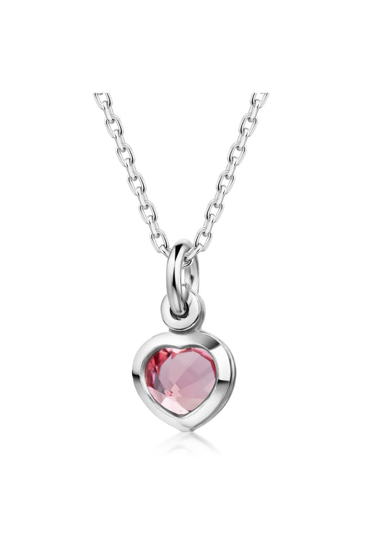 Scout Anhänger mit Kette 925/- Sterling Silber rhodiniert Herz Kristall rosa