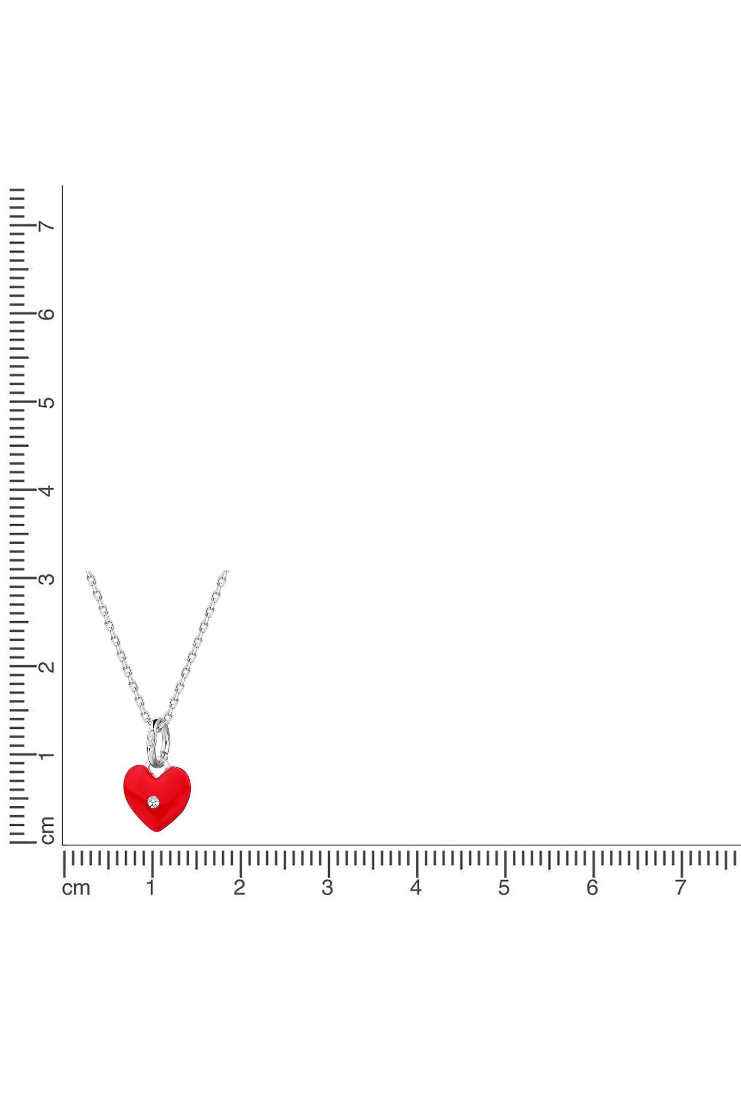 Scout Anhänger mit Kette 925/- Sterling Silber rhodiniert Herz rot emailliert Kristall