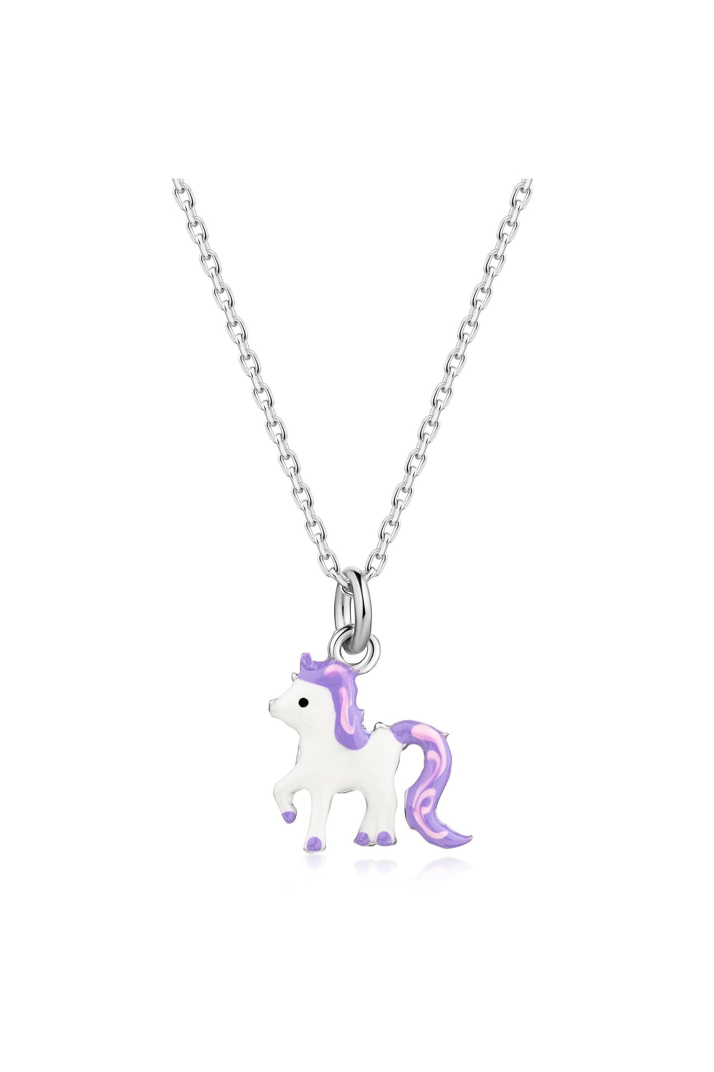 Scout Anhänger mit Kette 925/- Sterling Silber rhodiniert Einhorn lila/pink