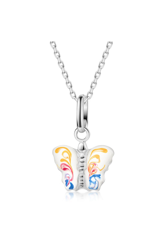 Scout Anhänger mit Kette 925/- Sterling Silber rhodiniert Schmetterling bunt