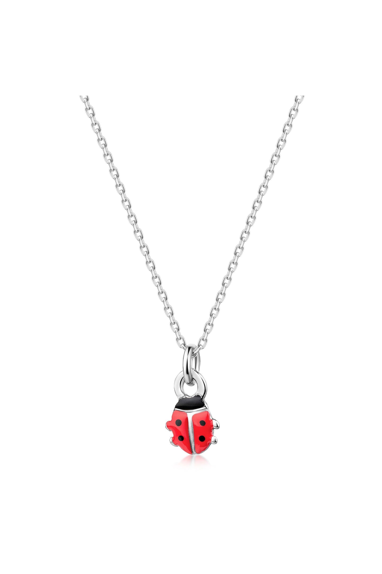 Rhodinierte Scout Halskette mit Marienkäfer Anhänger aus 925 Sterling Silber