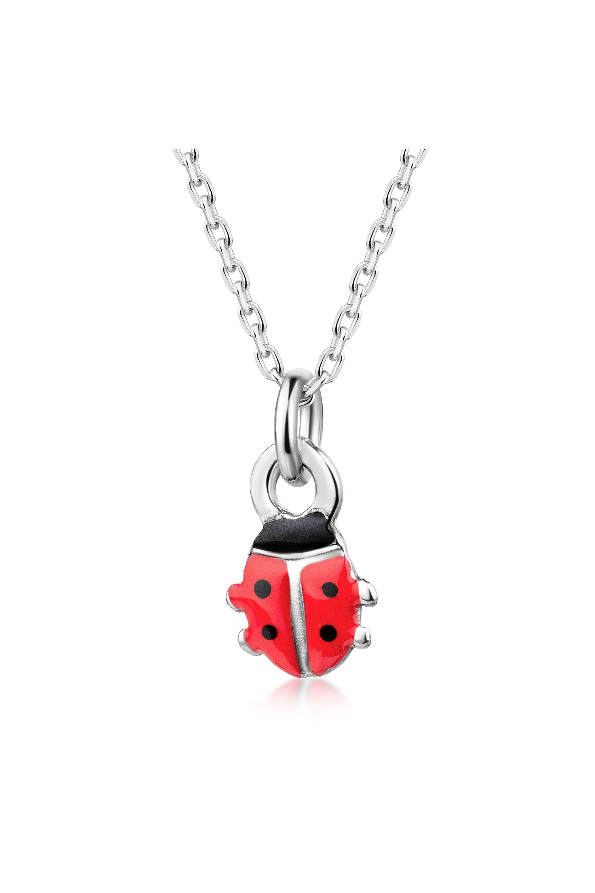Scout Marienkäfer Anhänger mit Kette aus 925 Sterling Silber rhodiniert