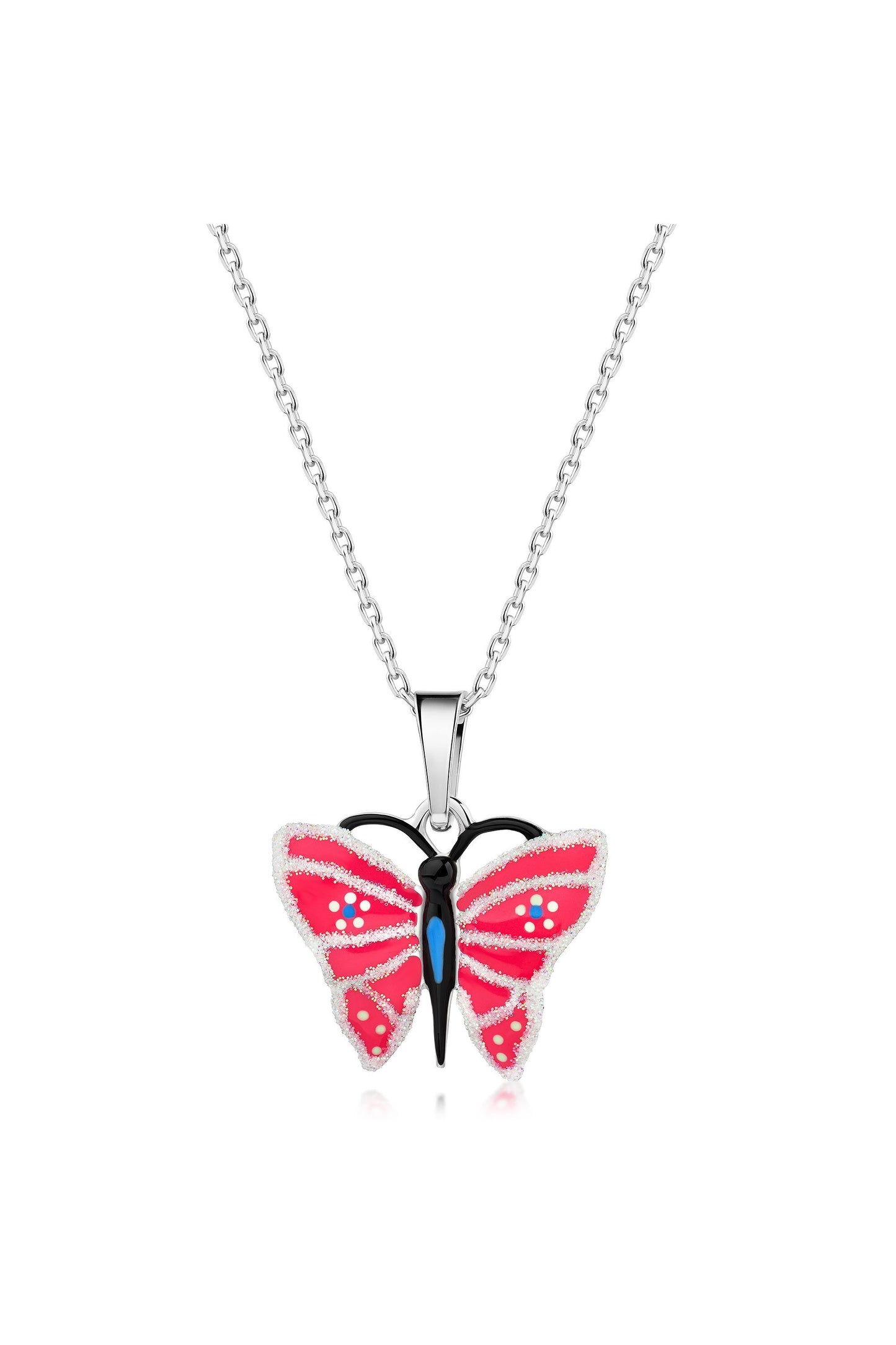 Scout Anhänger mit Kette 925/- Sterling Silber rhodiniert Schmetterling pink